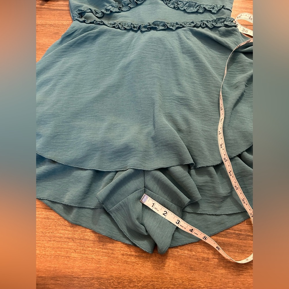 Teal Ruffled Romper - Picture 5 of 9